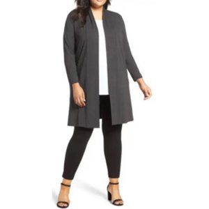 Vince Camuto 3X Open Front Maxi Cardigan Dk. Gray